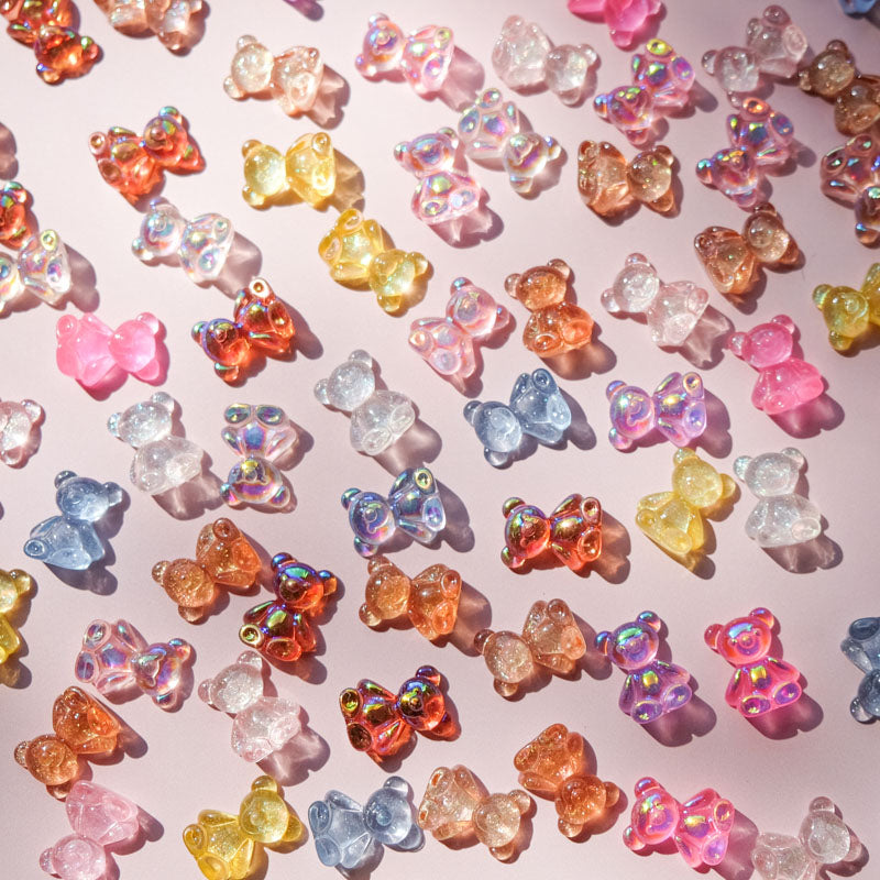 Clear holographic bears (4pcs)