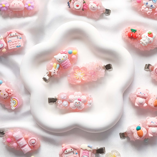 Pink Kawaii Hair Clips