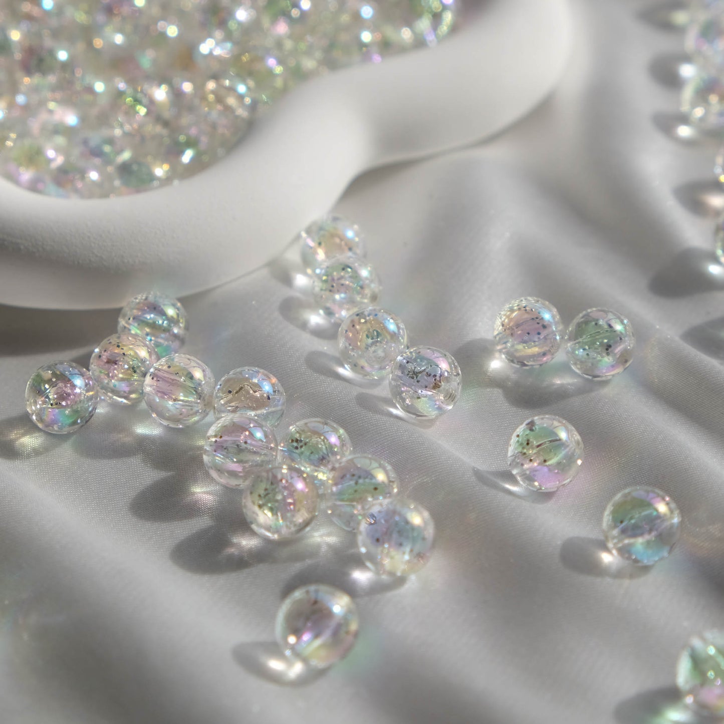 Round Glitter Beads 10mm