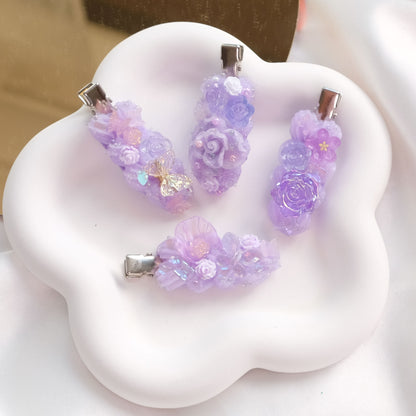 Lilac Garden Hair Clips