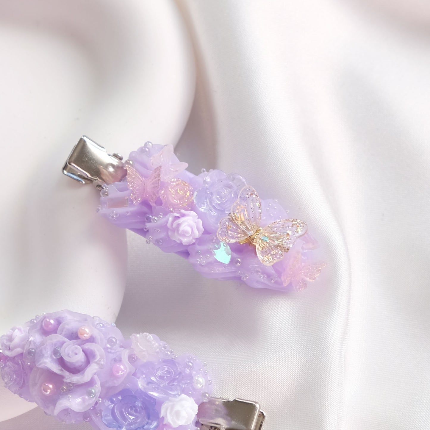 Lilac Garden Hair Clips