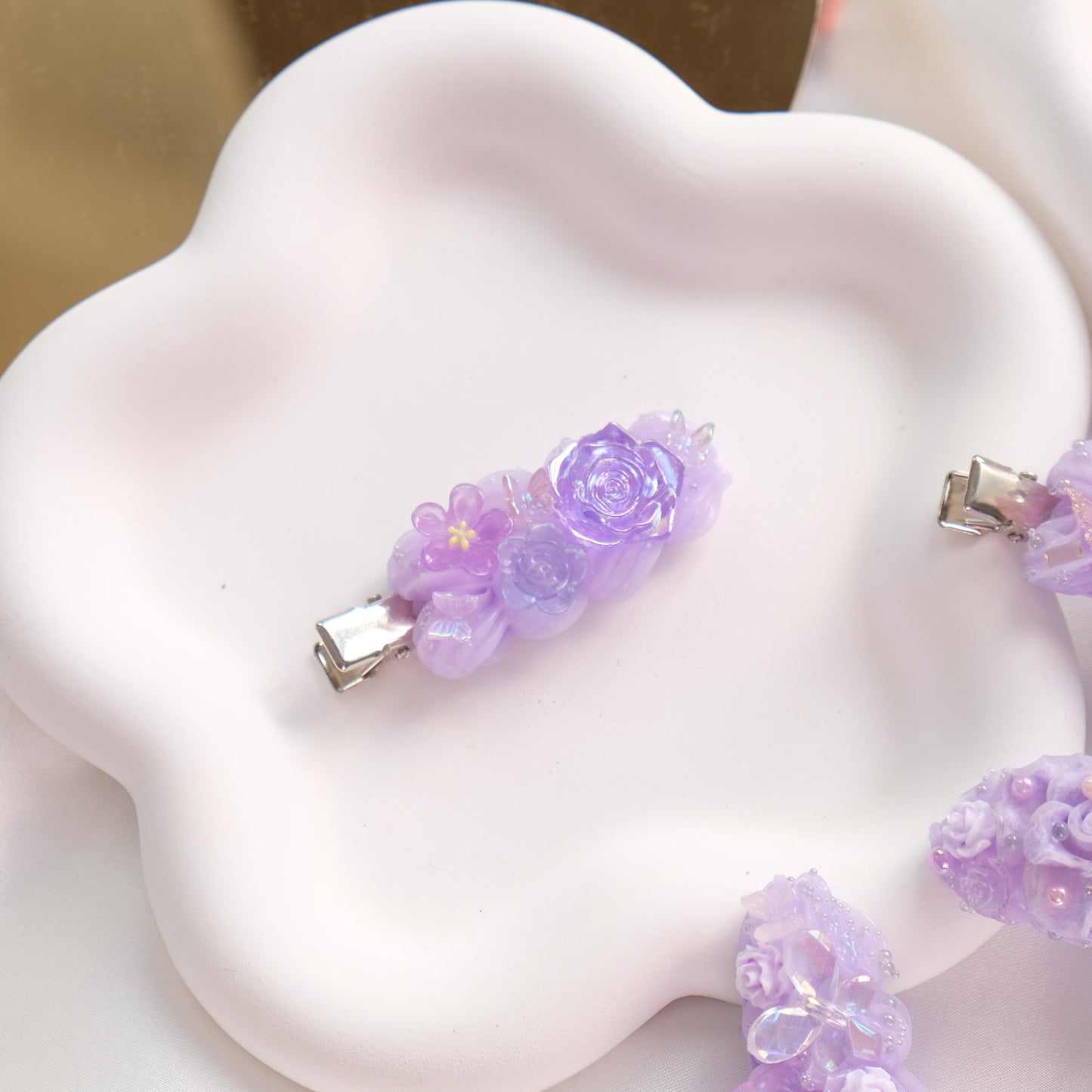 Lilac Garden Hair Clips