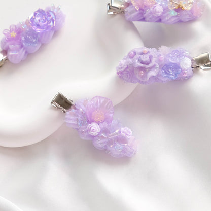 Lilac Garden Hair Clips