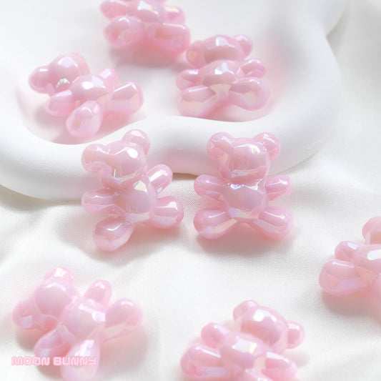 Milky Pink 3D Bear Bead