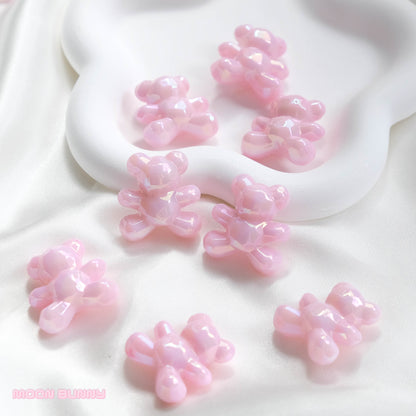 Milky Pink 3D Bear Bead