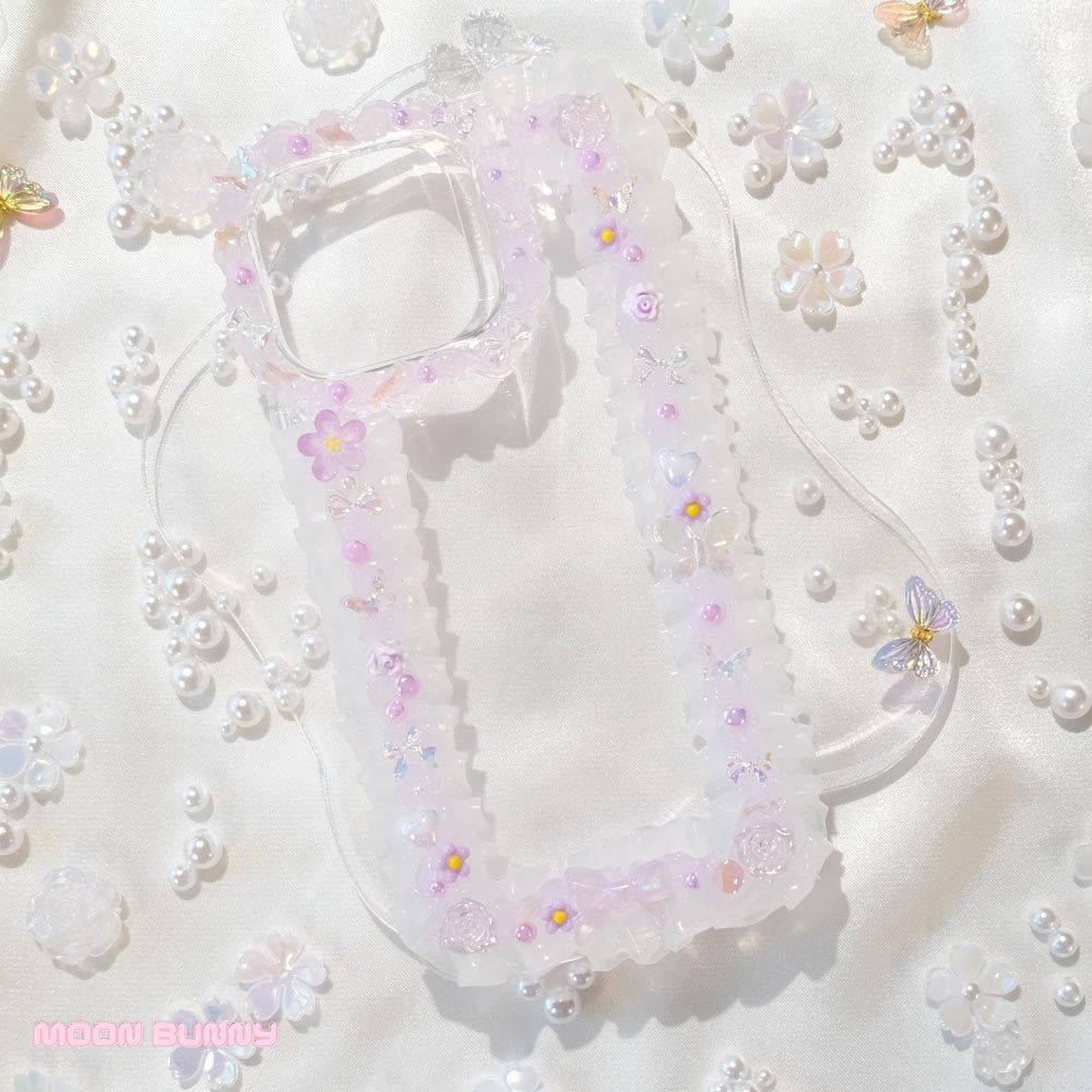 Lilac Garden Phone Case Ribbon Style