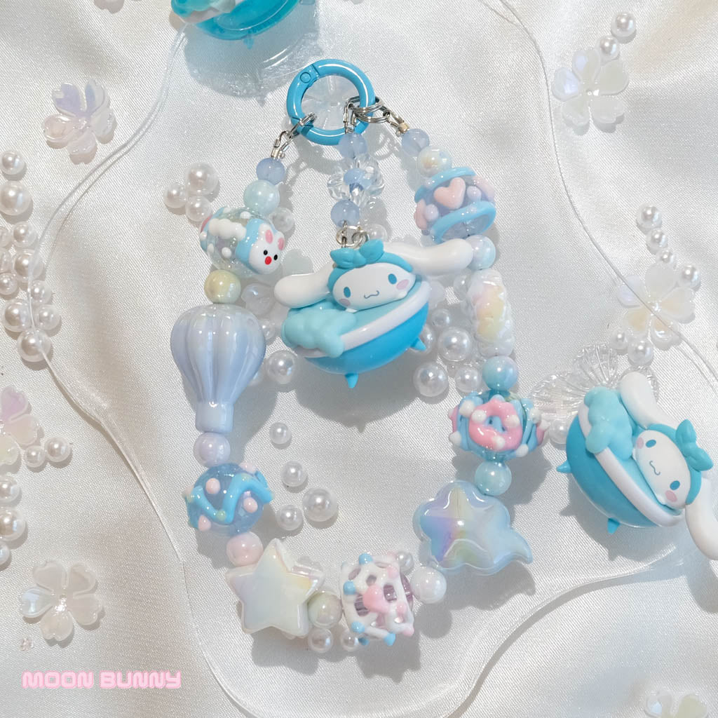 White Puppy Bubble Bath Phone Charm No.02