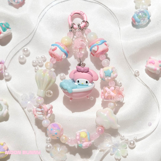 Pink Bunny Bubble Bath Phone Charm No.01