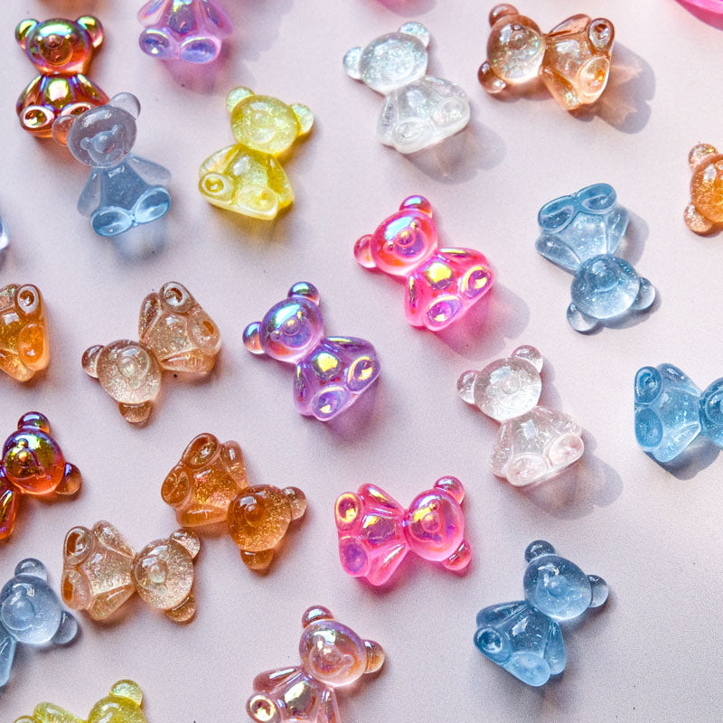 Clear holographic bears (4pcs)