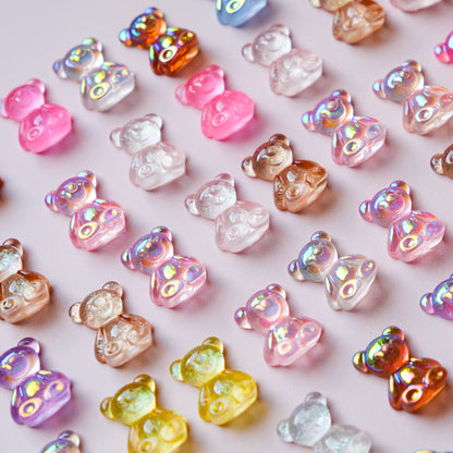 Clear holographic bears (4pcs)