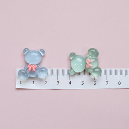 Clear Bear with Bow (4 Pcs)