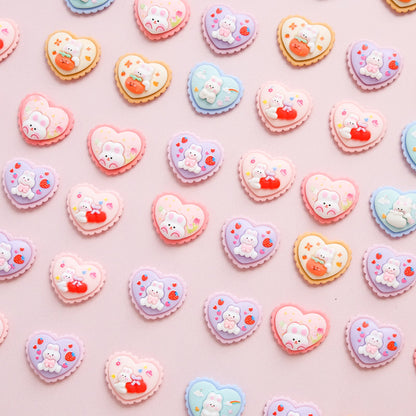 Bunny heart shaped cookies