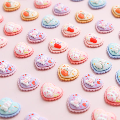 Bunny heart shaped cookies