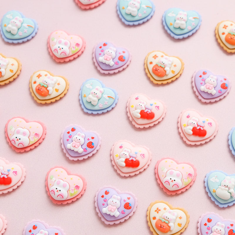 Bunny heart shaped cookies