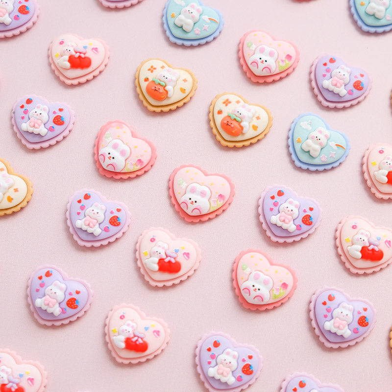 Bunny heart shaped cookies