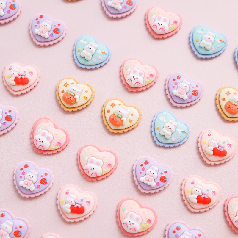 Bunny heart shaped cookies