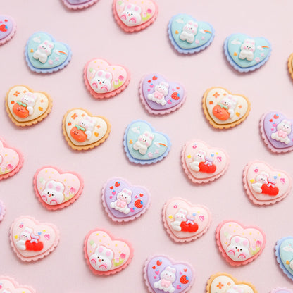 Bunny heart shaped cookies