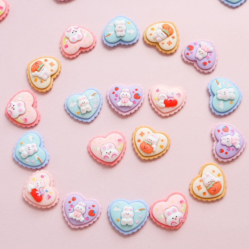 Bunny heart shaped cookies