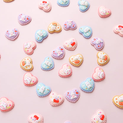 Bunny heart shaped cookies