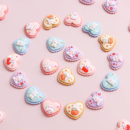 Bunny heart shaped cookies