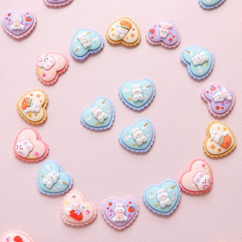 Bunny heart shaped cookies