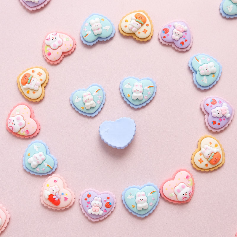 Bunny heart shaped cookies