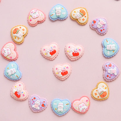 Bunny heart shaped cookies