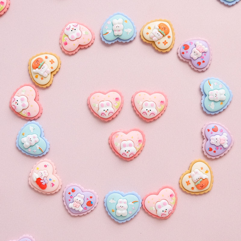 Bunny heart shaped cookies