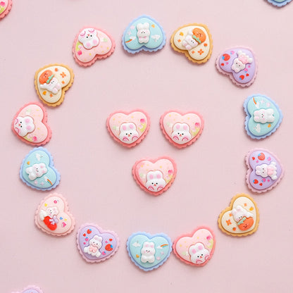 Bunny heart shaped cookies