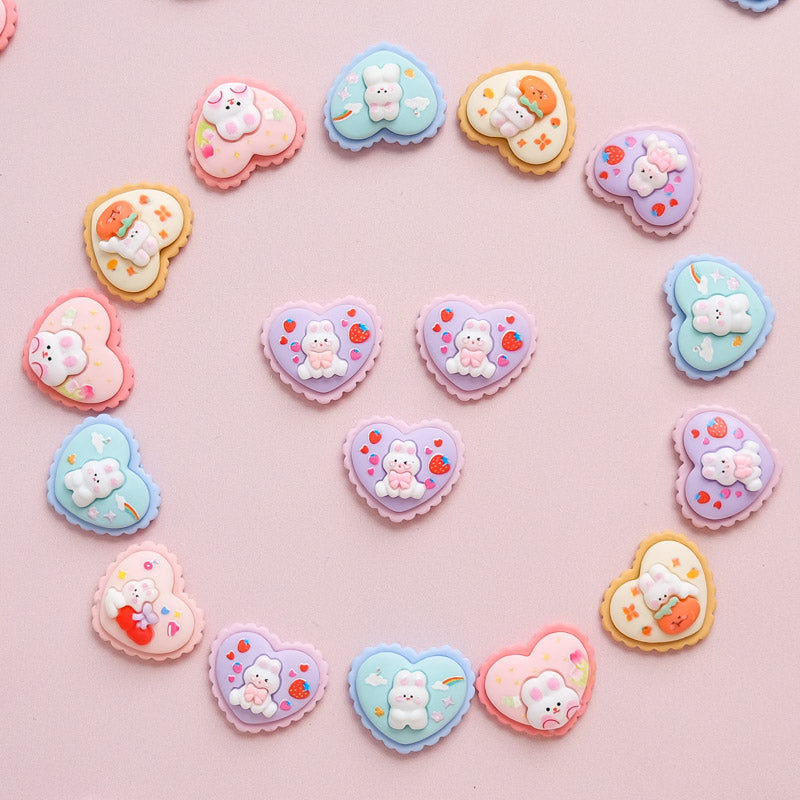 Bunny heart shaped cookies