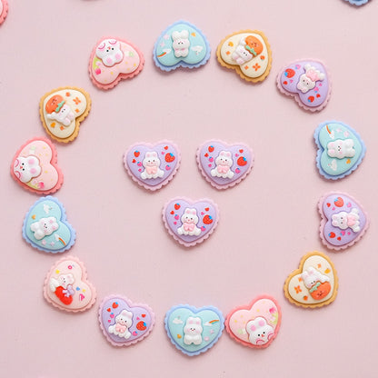 Bunny heart shaped cookies