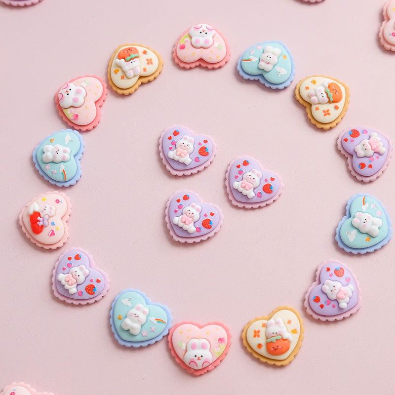 Bunny heart shaped cookies