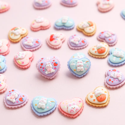 Bunny heart shaped cookies