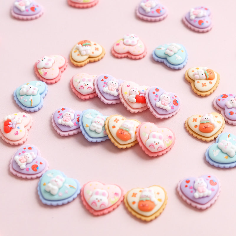 Bunny heart shaped cookies