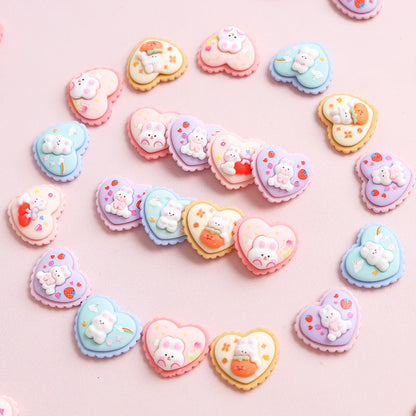 Bunny heart shaped cookies