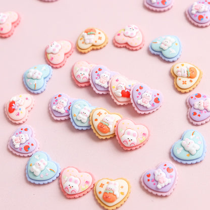 Bunny heart shaped cookies