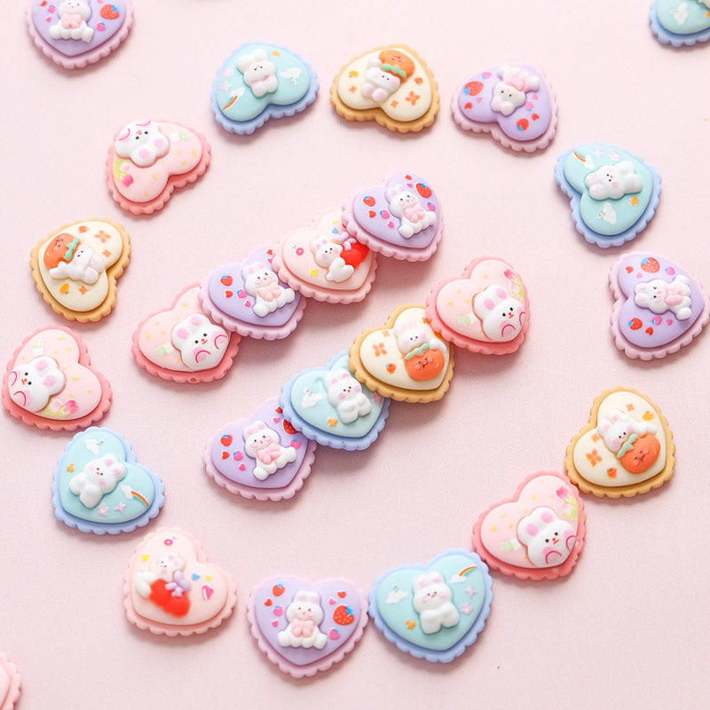 Bunny heart shaped cookies